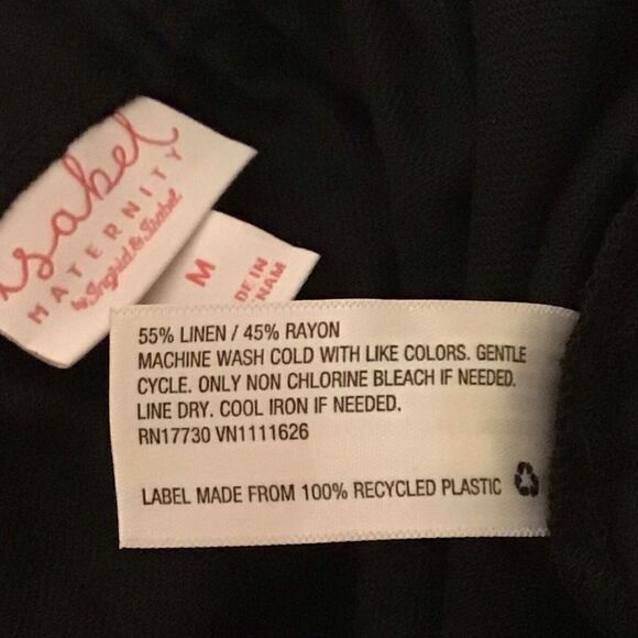 Isabel Maternity Black Linen Blend Shorts M - Picture 5 of 5